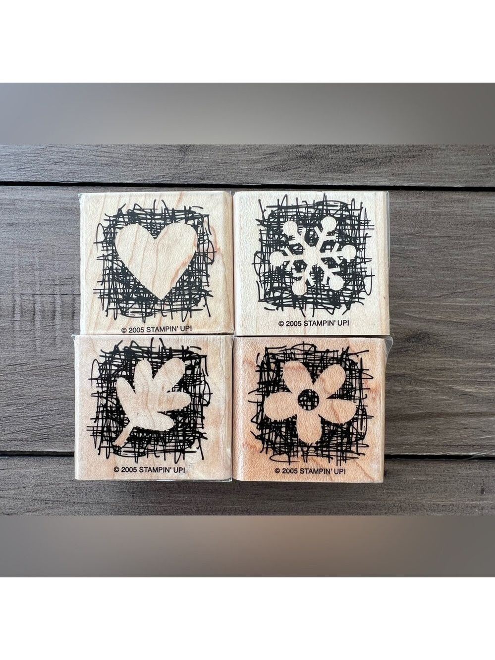 Stampin’ Up! Made From Scratch 2005 Set of 4 Stamps Retired